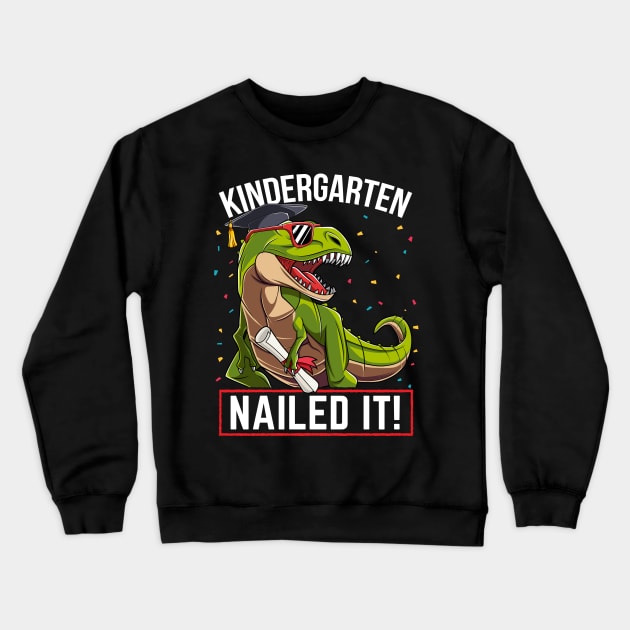 Dinosaur T-Rex Kindergarten Graduation Gift Crewneck Sweatshirt by HCMGift